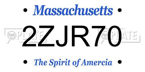 2ZJR70 Massachusetts License Plate