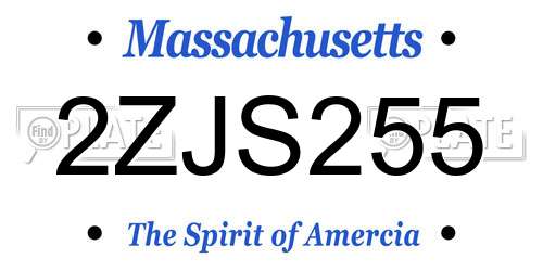 2ZJS255 Massachusetts License Plate
