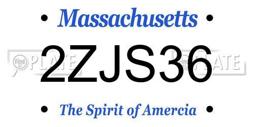 2ZJS36 Massachusetts License Plate