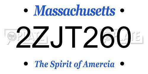 2ZJT260 Massachusetts License Plate