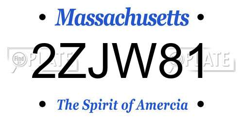 2ZJW81 Massachusetts License Plate