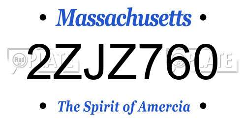 2ZJZ760 Massachusetts License Plate