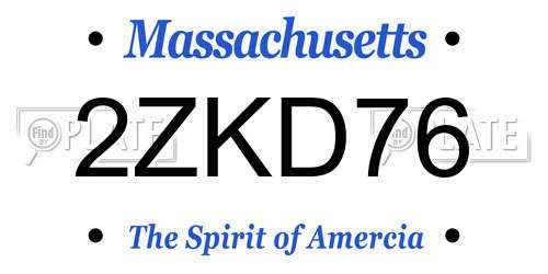 2ZKD76 Massachusetts License Plate