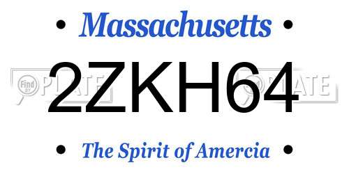 2ZKH64 Massachusetts License Plate