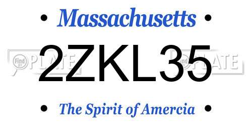2ZKL35 Massachusetts License Plate