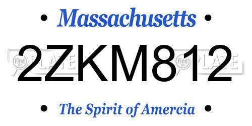 2ZKM812 Massachusetts License Plate