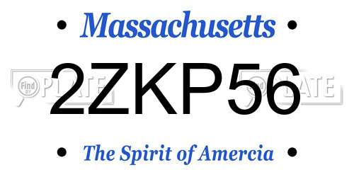 2ZKP56 Massachusetts License Plate