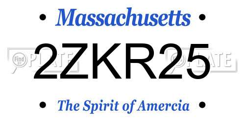 2ZKR25 Massachusetts License Plate