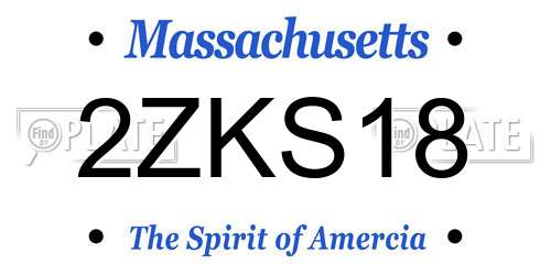2ZKS18 Massachusetts License Plate