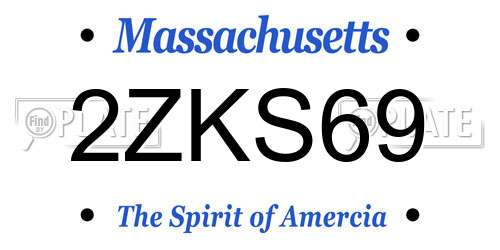 2ZKS69 Massachusetts License Plate
