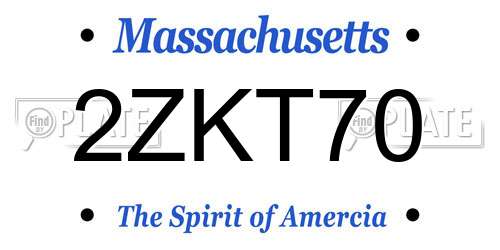 2ZKT70 Massachusetts License Plate