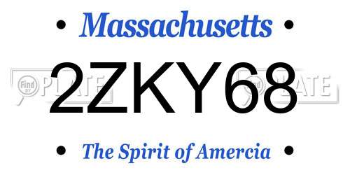 2ZKY68 Massachusetts License Plate
