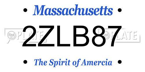 2ZLB87 Massachusetts License Plate