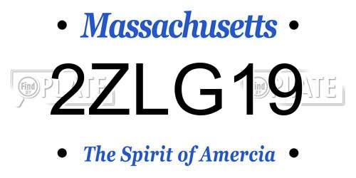 2ZLG19 Massachusetts License Plate