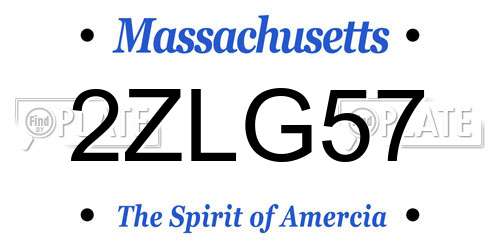2ZLG57 Massachusetts License Plate