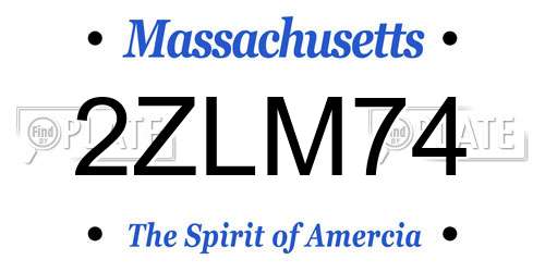 2ZLM74 Massachusetts License Plate