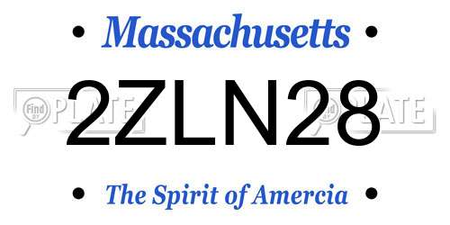 2ZLN28 Massachusetts License Plate