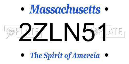 2ZLN51 Massachusetts License Plate