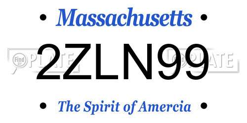 2ZLN99 Massachusetts License Plate