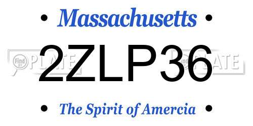 2ZLP36 Massachusetts License Plate