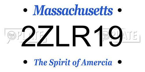 2ZLR19 Massachusetts License Plate