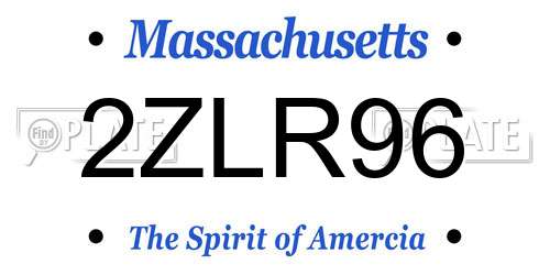 2ZLR96 Massachusetts License Plate