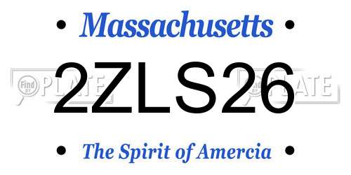 2ZLS26 Massachusetts License Plate