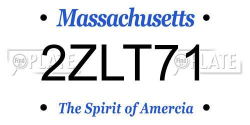 2ZLT71 Massachusetts License Plate