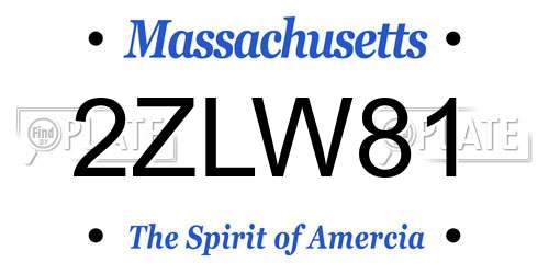 2ZLW81 Massachusetts License Plate
