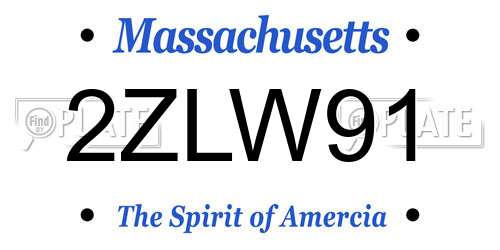 2ZLW91 Massachusetts License Plate