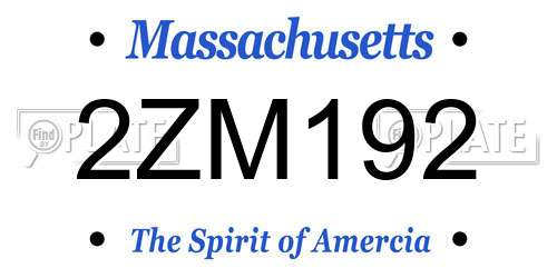 2ZM192 Massachusetts License Plate
