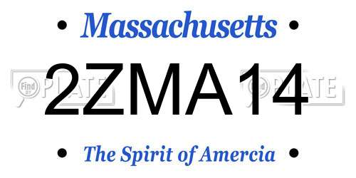 2ZMA14 Massachusetts License Plate