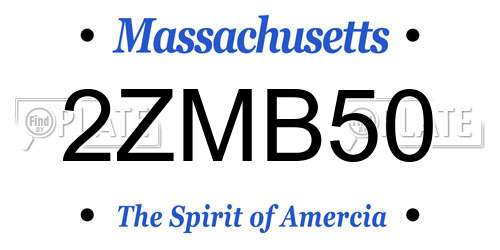 2ZMB50 Massachusetts License Plate