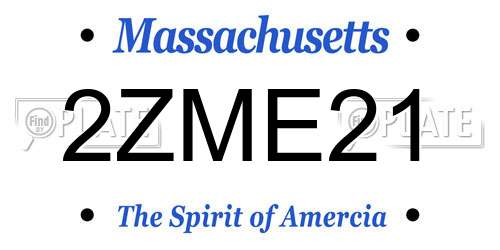 2ZME21 Massachusetts License Plate