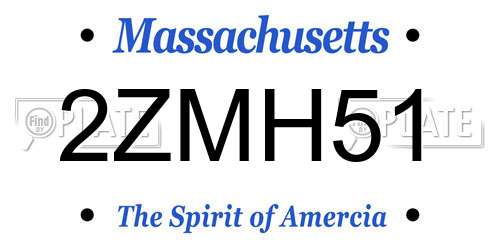 2ZMH51 Massachusetts License Plate