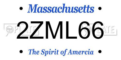 2ZML66 Massachusetts License Plate