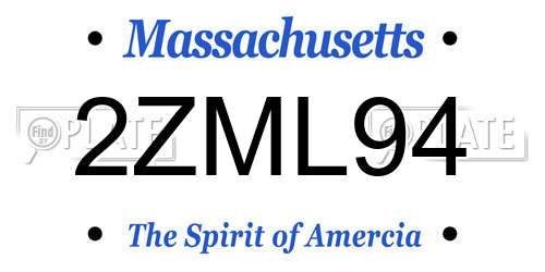 2ZML94 Massachusetts License Plate