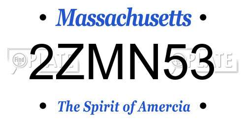 2ZMN53 Massachusetts License Plate