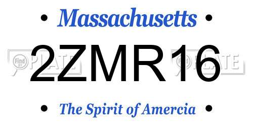 2ZMR16 Massachusetts License Plate