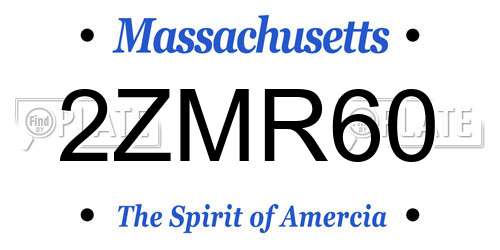 2ZMR60 Massachusetts License Plate
