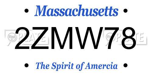 2ZMW78 Massachusetts License Plate