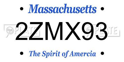 2ZMX93 Massachusetts License Plate