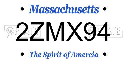 2ZMX94 Massachusetts License Plate