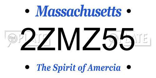 2ZMZ55 Massachusetts License Plate