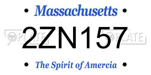 2ZN157 Massachusetts License Plate