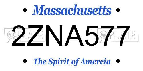 2ZNA577 Massachusetts License Plate
