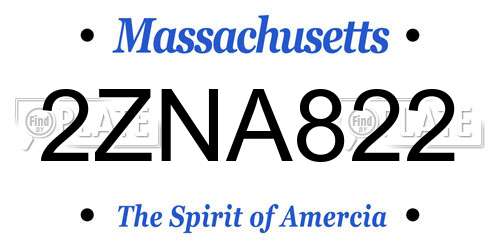 2ZNA822 Massachusetts License Plate