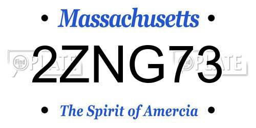 2ZNG73 Massachusetts License Plate