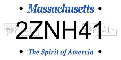 2ZNH41 Massachusetts License Plate