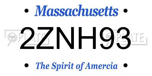 2ZNH93 Massachusetts License Plate